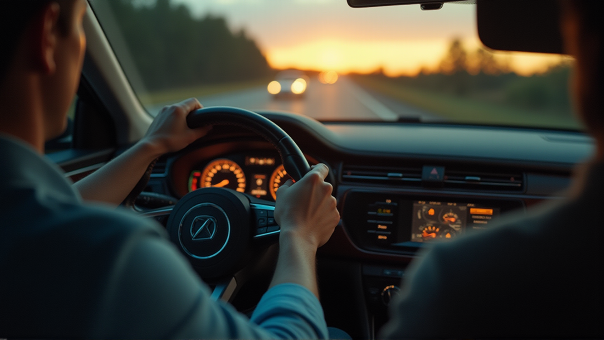 Hands on steering wheel at twilight, Mark's story of carrying the fantasy